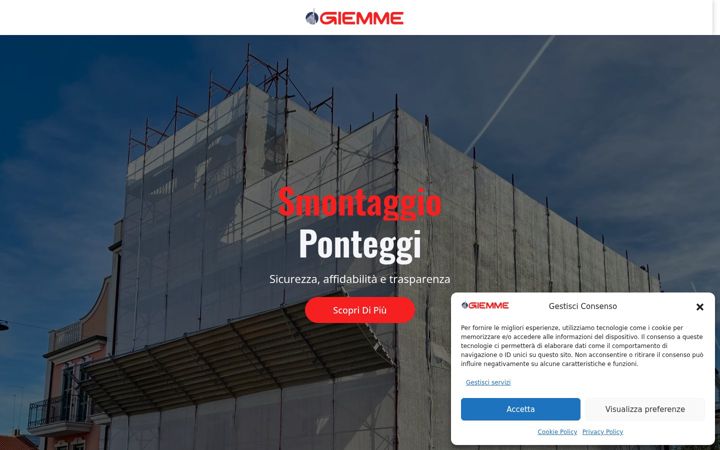 Screenshot of giemmeponteggi.com