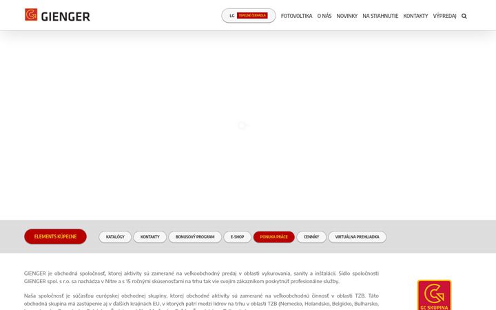 Screenshot of gienger.sk
