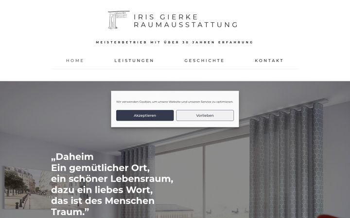 Screenshot of gierke-raumausstattung.de