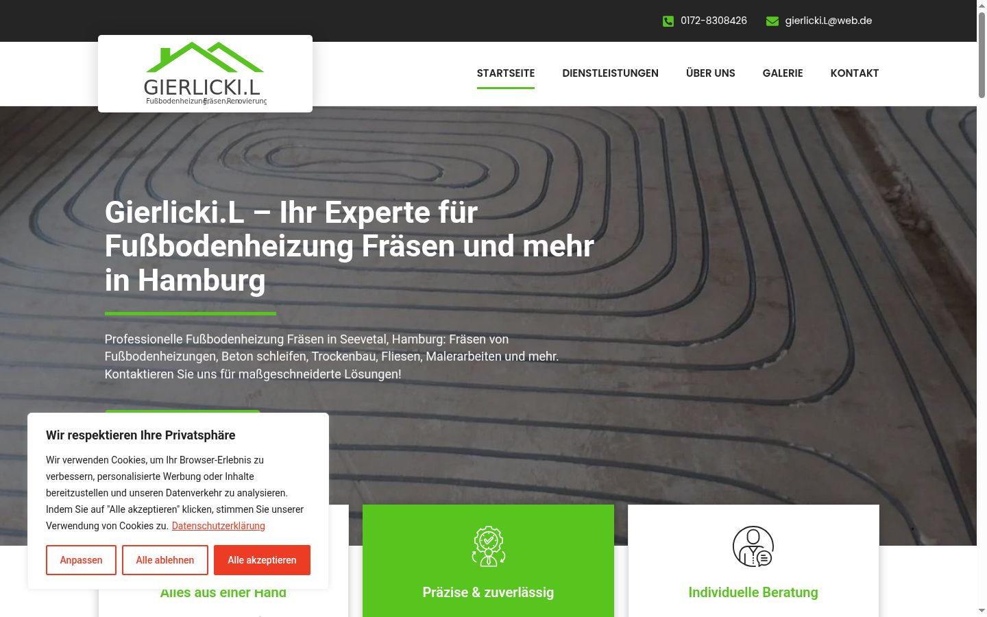 Screenshot of the consent banner shown before any interaction