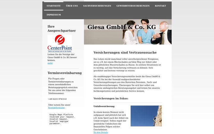 Screenshot of giesa-versicherungen-bremen.de