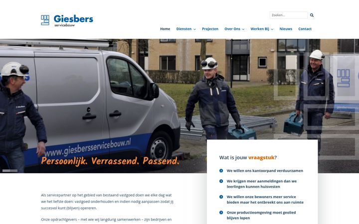 Ekrānuzņēmums no giesbersservicebouw.nl