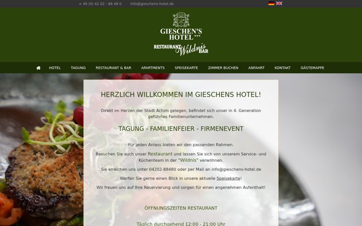 Screenshot of gieschens-hotel.de
