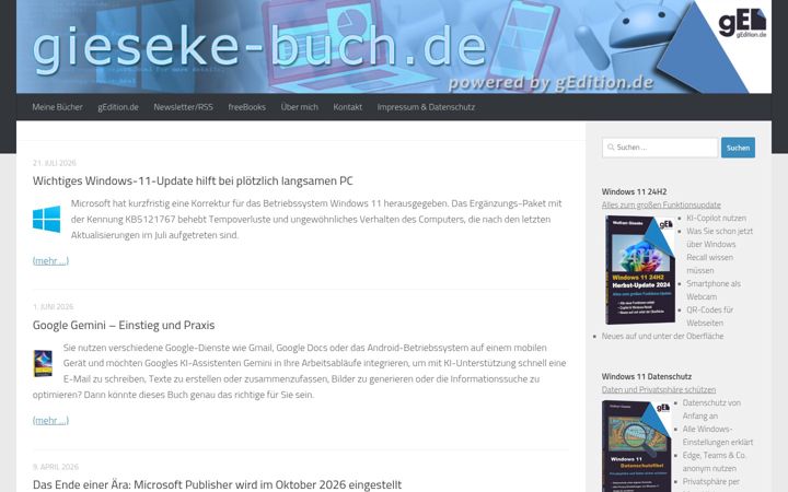 Screenshot of gieseke-buch.de