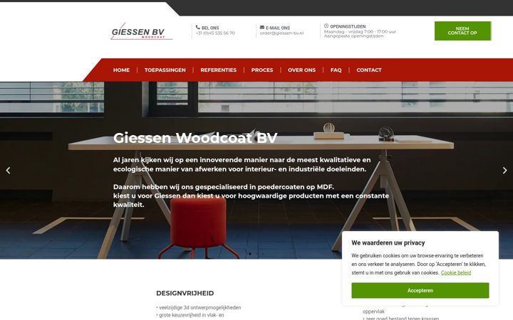Screenshot of giessen-woodcoat.nl