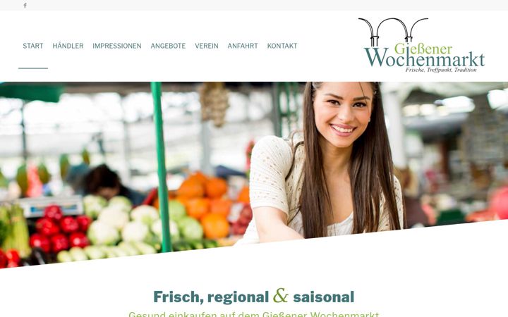 Screenshot of giessener-wochenmarkt.de