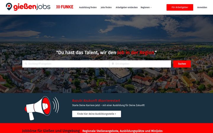 Screenshot of giessenjobs.de