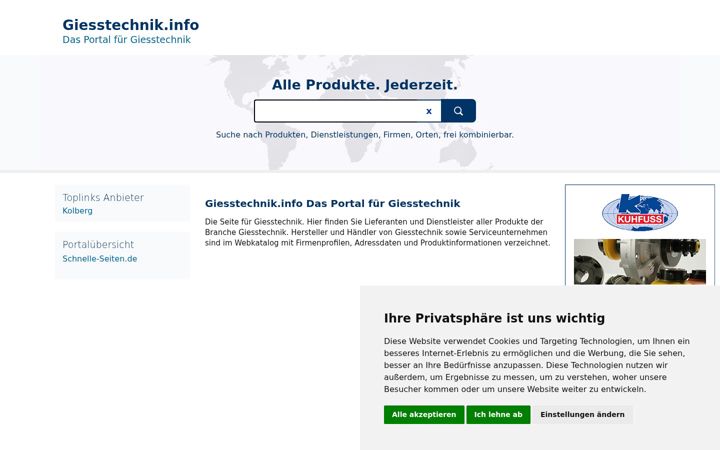 Screenshot of giesstechnik.info
