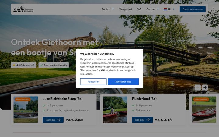 Screenshot of giethoornholland.com
