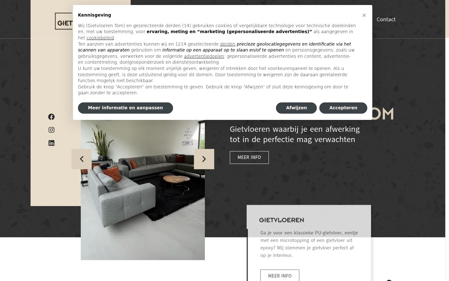 Screenshot of the consent banner shown before any interaction