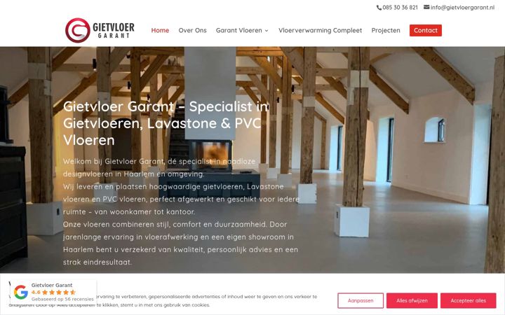 Screenshot of gietvloergarant.nl