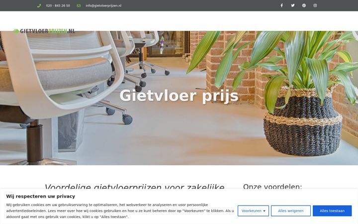 Screenshot of gietvloerprijzen.nl