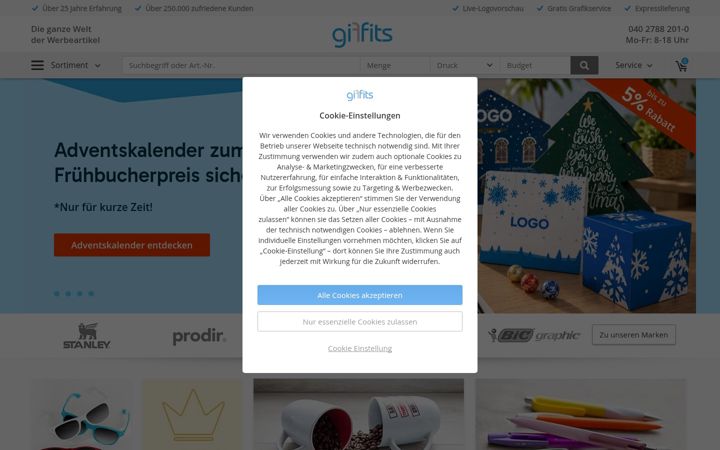 Screenshot of giffits.de