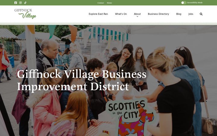 Screenshot of giffnockvillage.co.uk