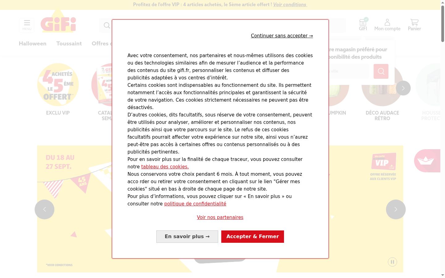 Screenshot des Einwilligungsbanners vor jeglicher Interaktion