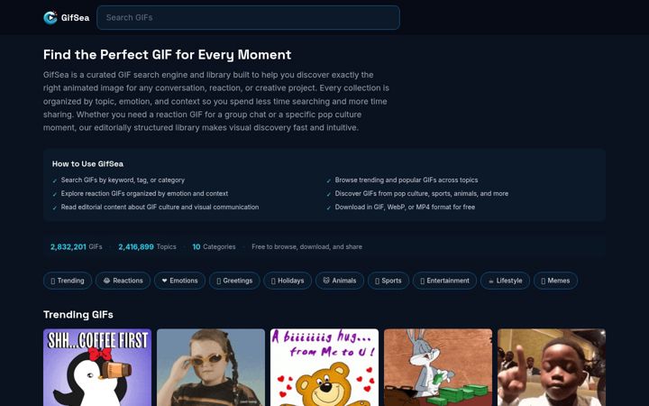Screenshot of gifsea.com