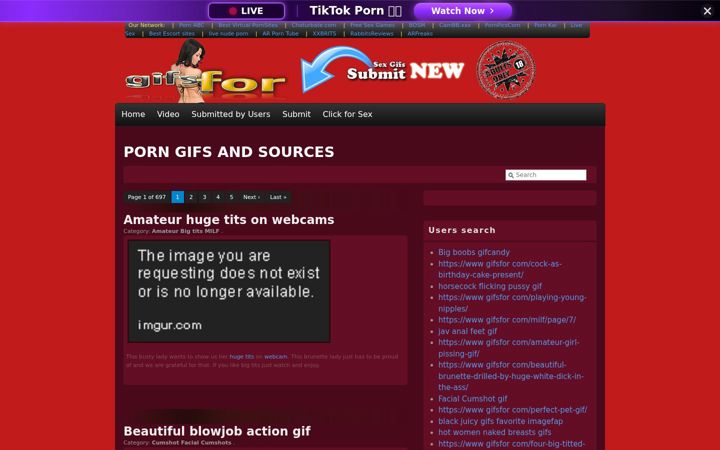 Screenshot of gifsfor.com