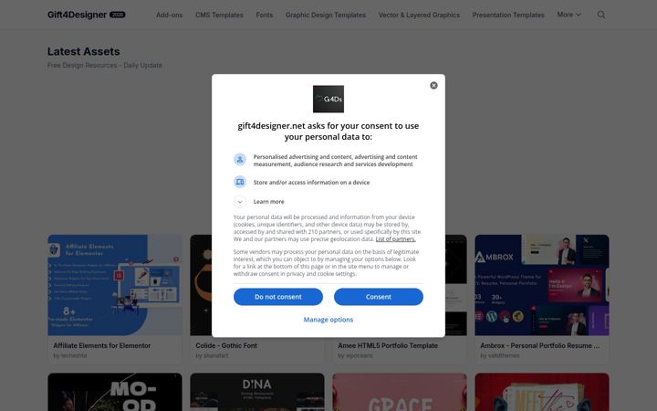 Screenshot of gift4designer.net