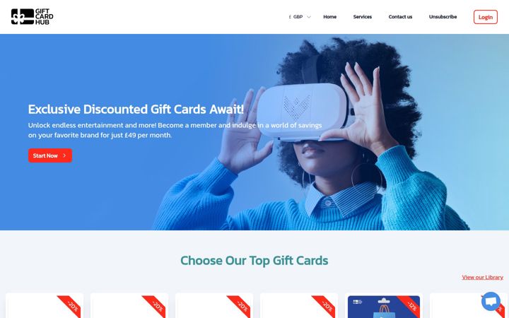 Screenshot of giftcard-hub.com