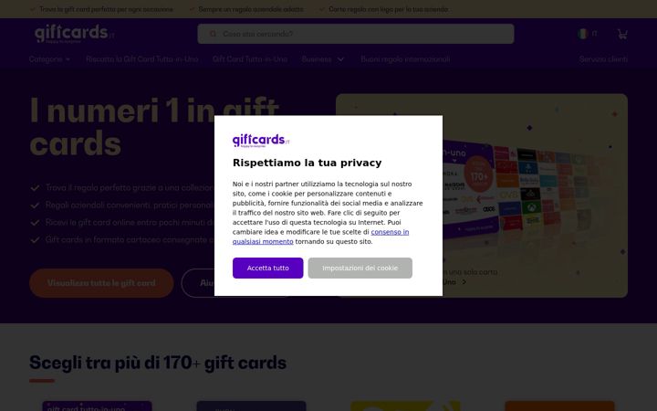 Screenshot of giftcards.it