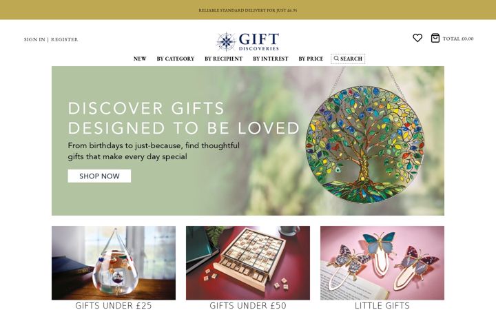 Screenshot of giftdiscoveries.co.uk