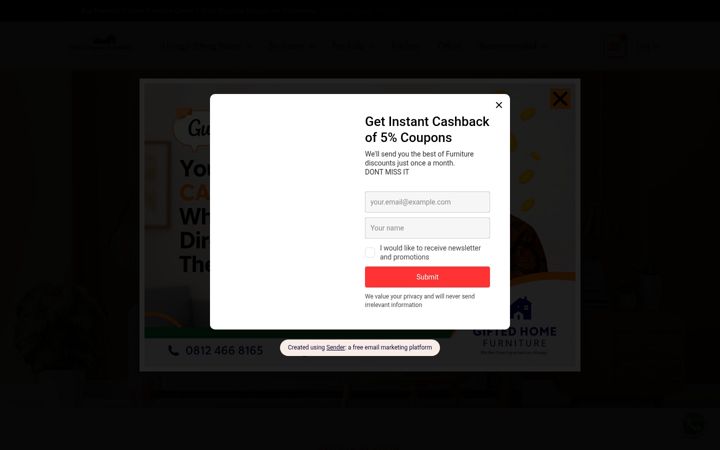 Screenshot of giftedfurniture.com