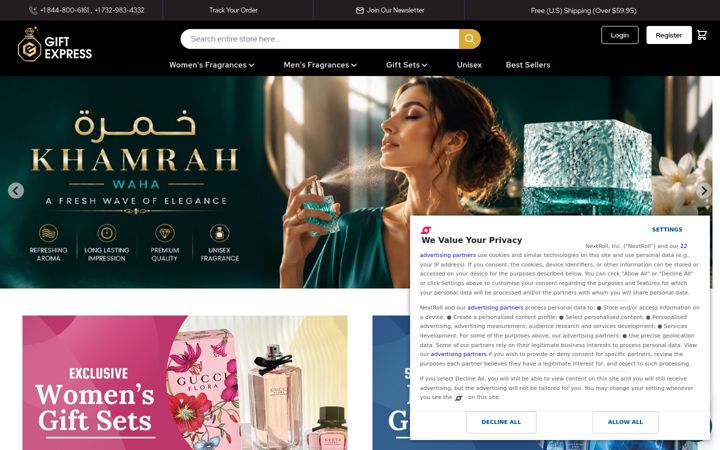 Screenshot of giftexpress.com