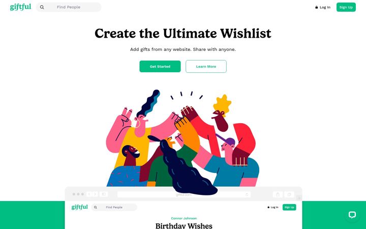 Screenshot of giftful.com
