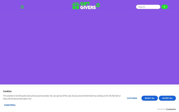 Screenshot of giftgivershq.com