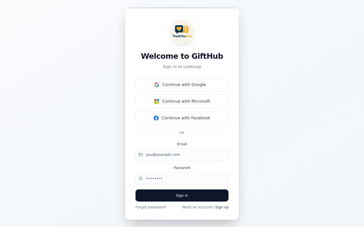 Screenshot of gifthub.app