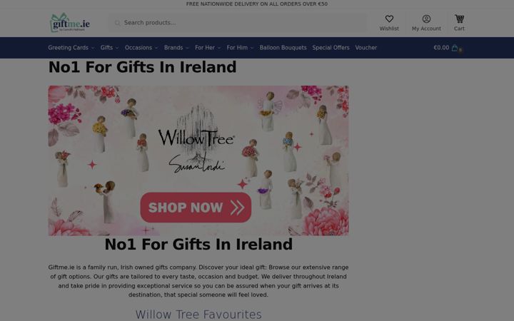 Screenshot of giftme.ie