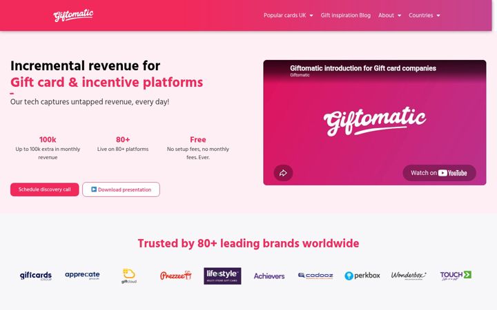 Screenshot of giftomatic.co.uk