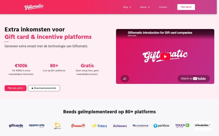Screenshot of giftomatic.nl