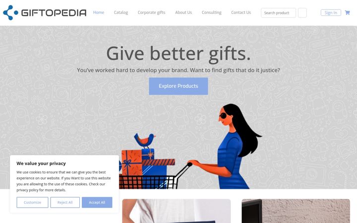 Screenshot of giftopedia.store