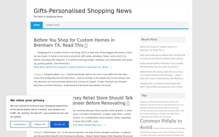 Screenshot of gifts-personalised.com