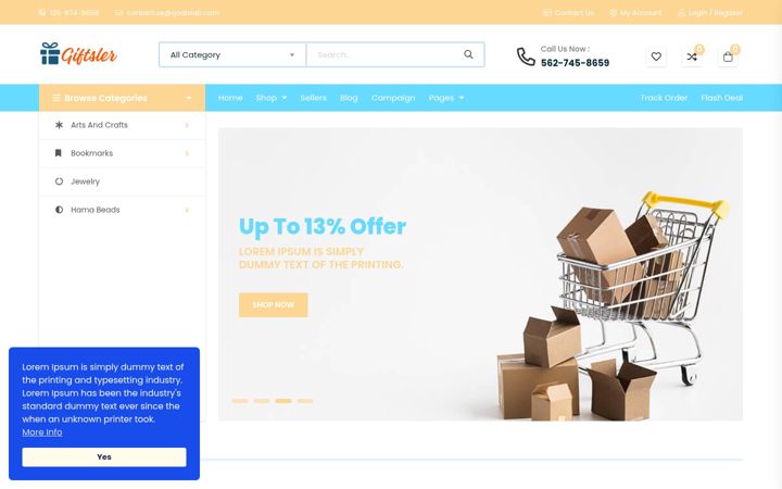 Screenshot of giftsler.com
