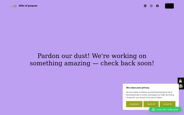 Screenshot of giftsofpurpose.com