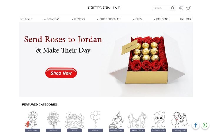 Screenshot of giftsonlinejo.com