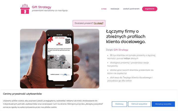 Screenshot of giftstrategy.com