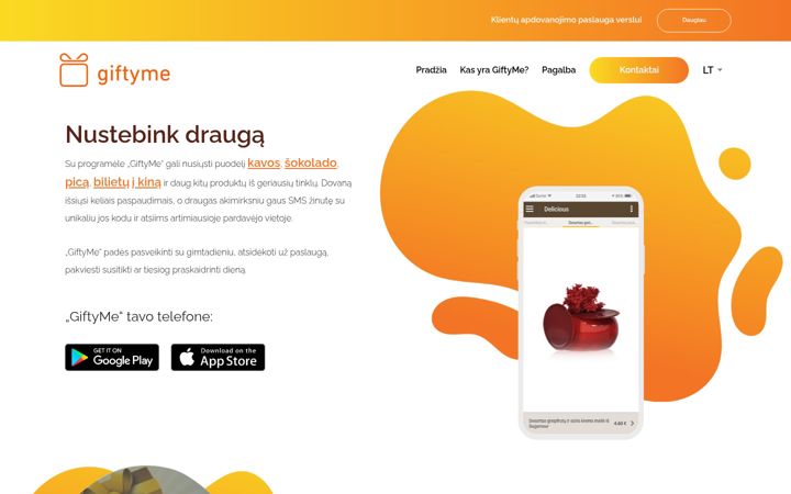 Screenshot of gifty.lt