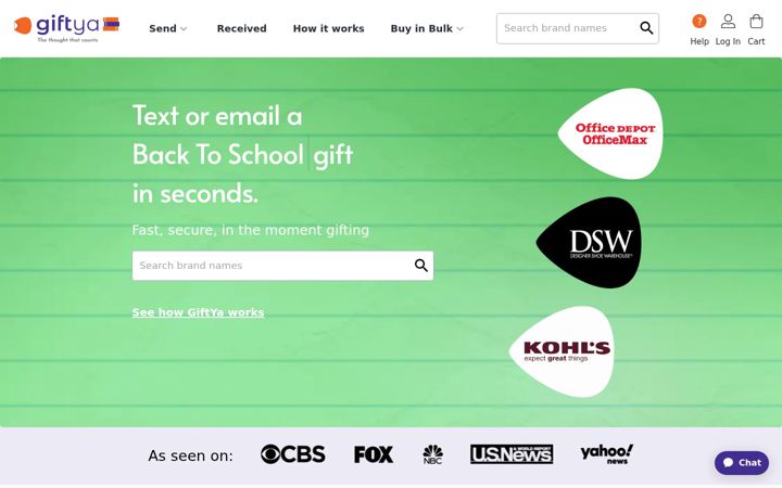 Screenshot of giftya.com