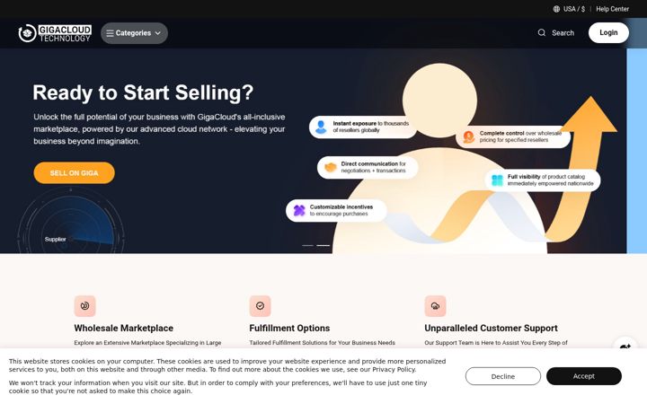 Screenshot of gigab2b.com