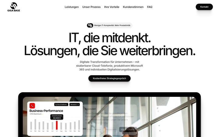Screenshot of gigabase.de