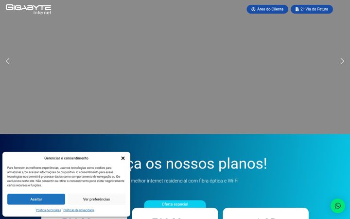 Screenshot of gigabyteinternet.com.br