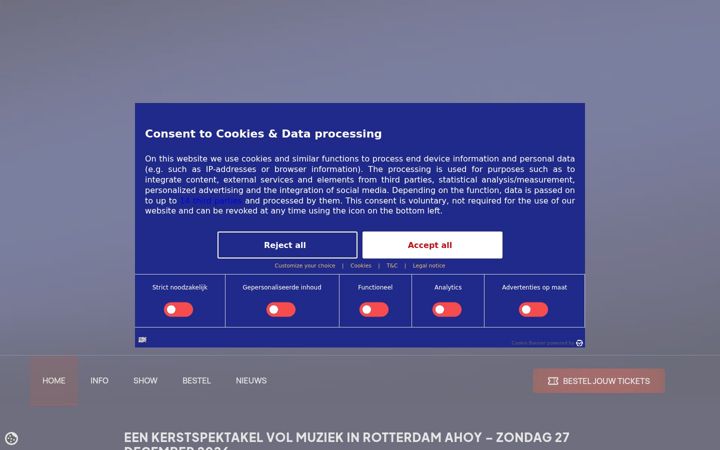 Screenshot of gigagantischekerstshow.nl