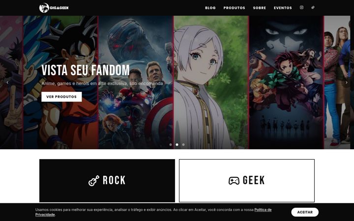 Screenshot of gigageek.com.br