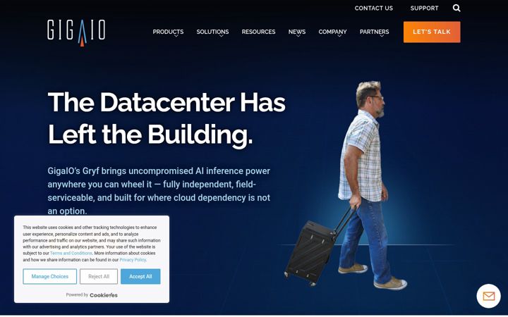 Screenshot of gigaio.com