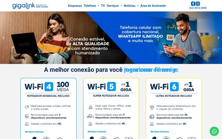 Screenshot of gigalink.net.br