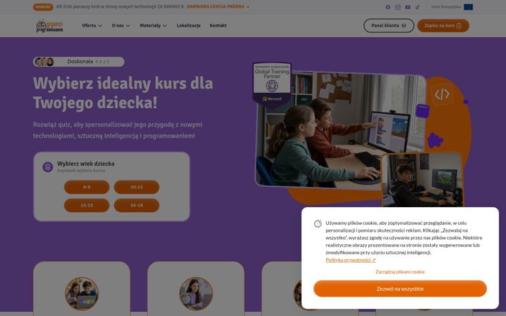Screenshot of giganciprogramowania.edu.pl