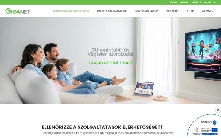 Screenshot of giganet.hu